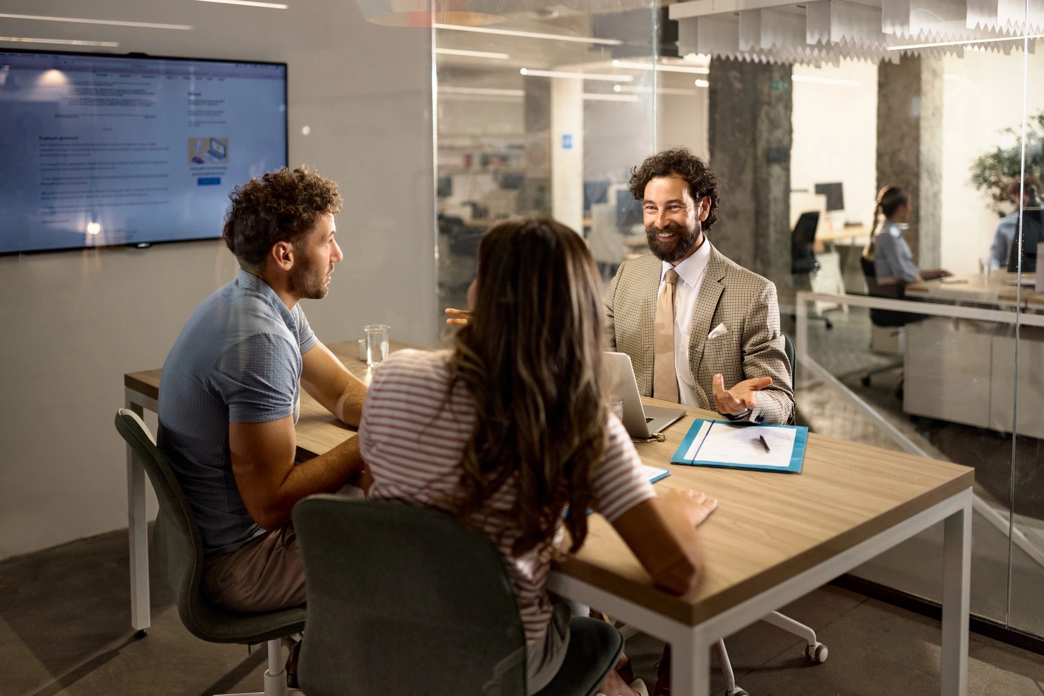 Consultation meeting in a modern office